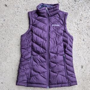 Columbia Omni Heat Puffer Vest Womens Small Purple Lined Outdoors Casual Ladies